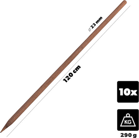 Wooden Stakes Impregnated 120cm Support Rod Stick 10pcs Ø 23 Mm