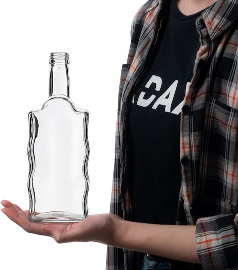 Glass 500ml Liqueur Bottle Long Black Cap 1 Pc