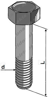 Vidomet Metallschraube DIN 931 Mit Durchmesser M22 Und Länge 300mm