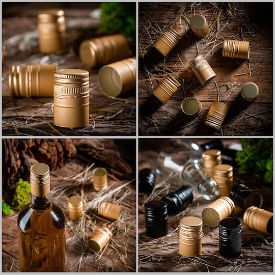 10x Capace Pentru Sticle Diametru 31,5mm Capace Lungii Capace Aurii