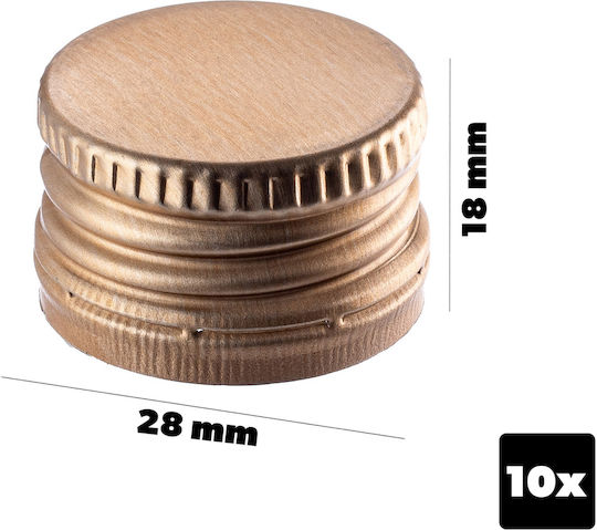 Kadax Flaschen & Verschlüsse (Großhandel) Fi28 Flaschen & Verschlüsse 10 Stück Goldene Verschlüsse