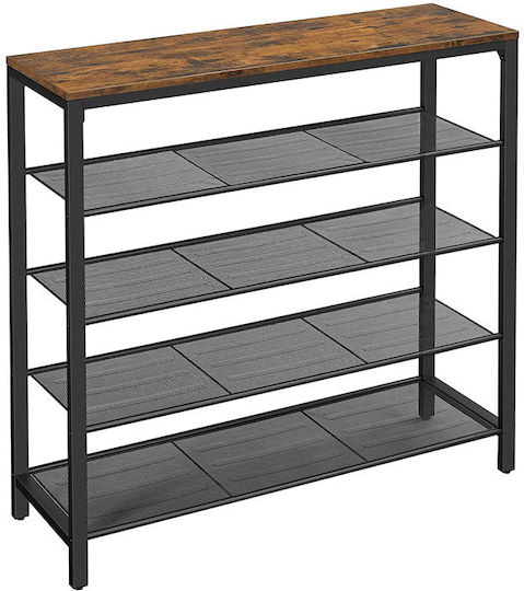 Μεταλλική με 4 Ράφια Μαύρο 100x30x92.5cm LBS015B02 Μεταλλική με 4 Ράφια Μαύρο 100x30x92.5cm LBS015B02