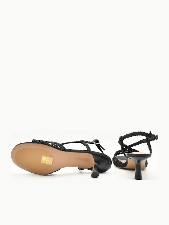 Fabric Black Sandals