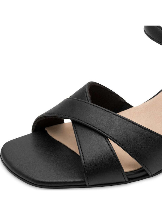 Damen Sandalen Aus Leder Schwarz