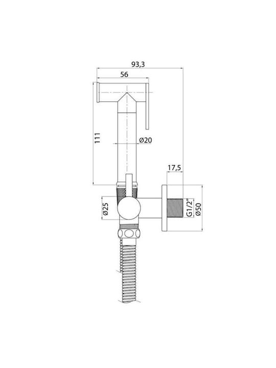 Interflex Επιτοίχια Μπαταρία Μπιντέ Ασημί