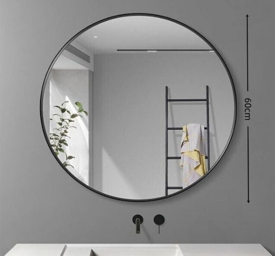 t02112367 Wall Mirror Black Diameter 60cm