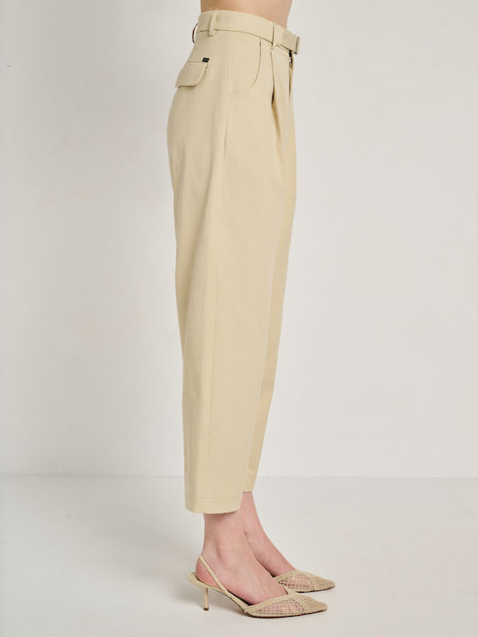 Women's Fabric Trousers Light Beige 60-005.055.N0033