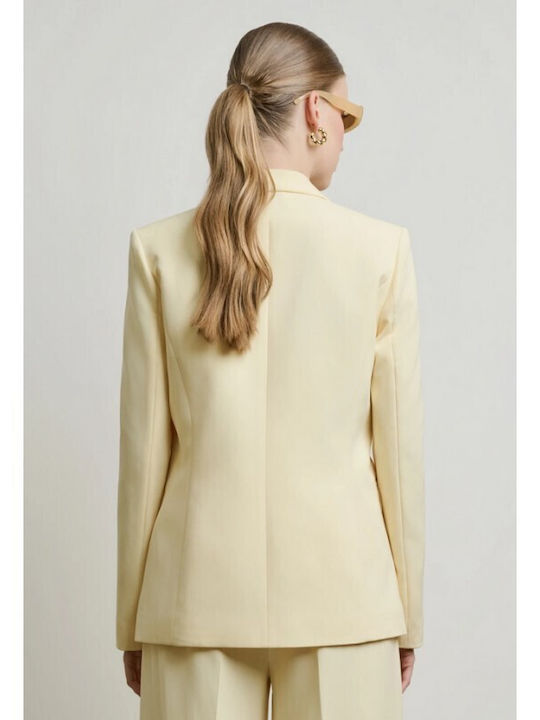 Women's Yellow Set with High Rise Slim Fit Trousers