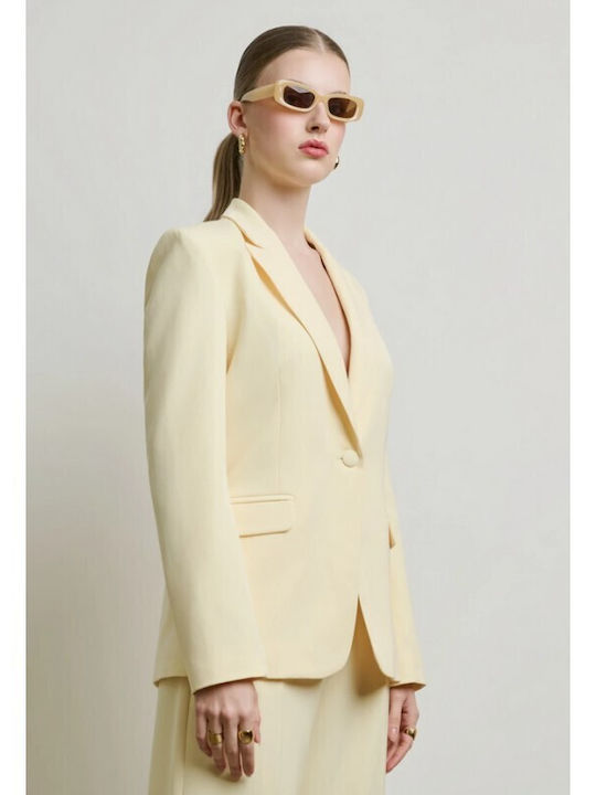 Women's Yellow Set with High Rise Slim Fit Trousers
