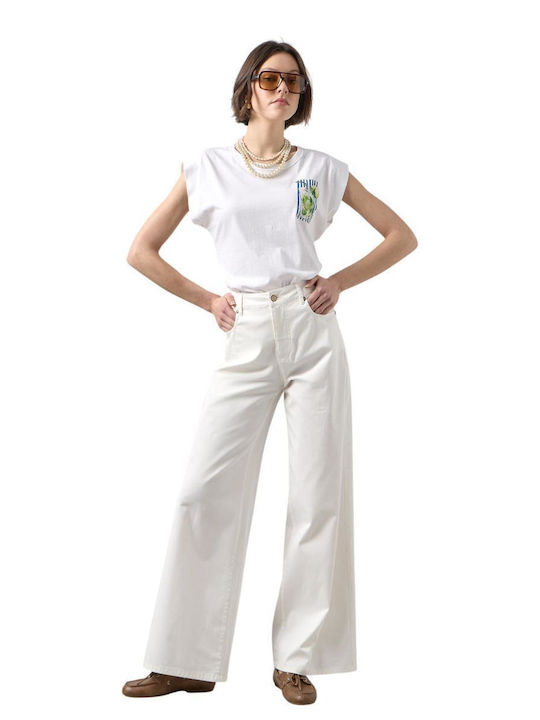 Women's High Rise Pantaloons White