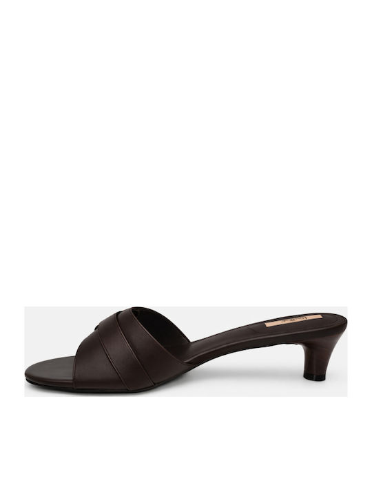 Mules With Chunky Low Heel In Brown Colour SV-VB6330-26ML-BROWN