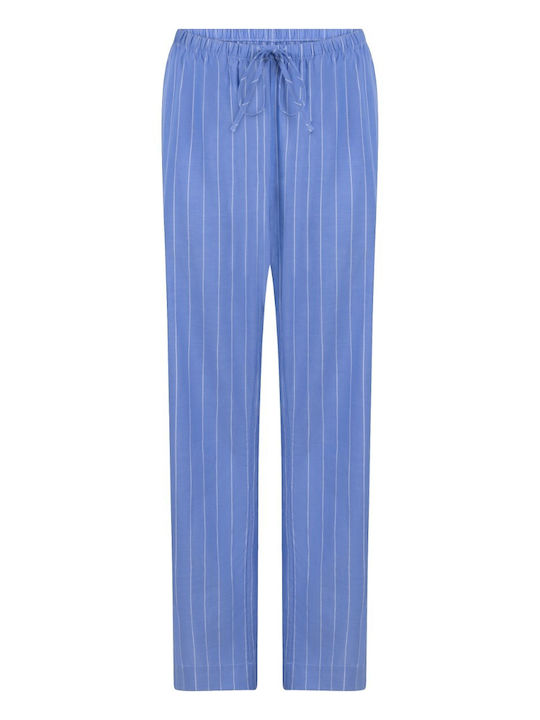 Hunkemöller Summer Cotton Women's Pajama Trousers Blue Stripe