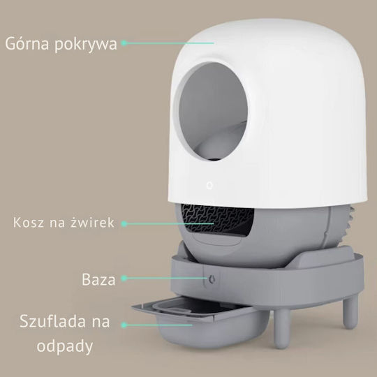 NUXIE Toaletă Pentru Pisici Auto-curățare cu Filtru