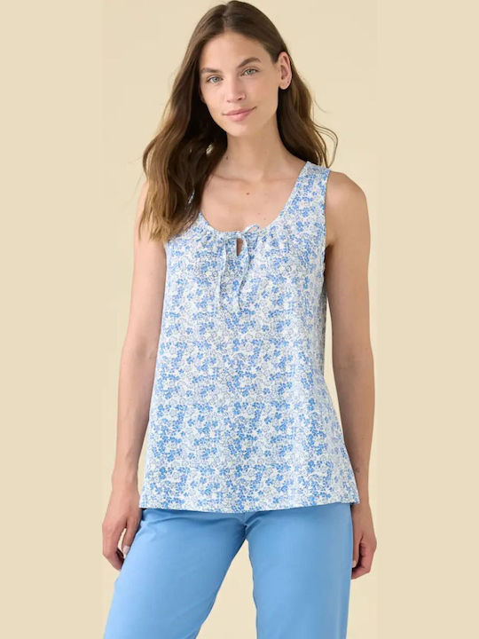 Noidinotte Summer Women's Cotton Pyjama Set Blue