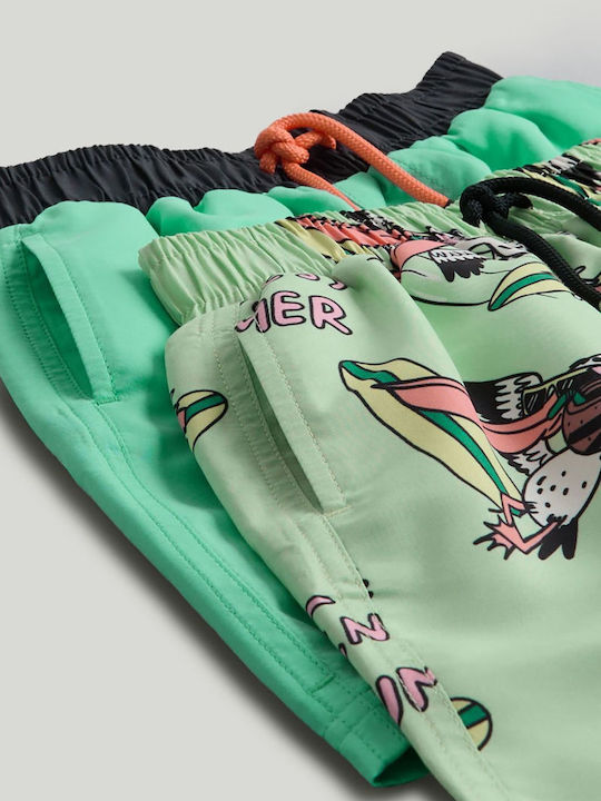 Kids Fabric Green Shorts/Bermuda 2 Pieces