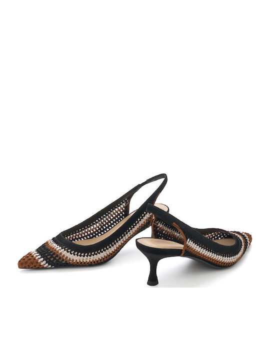 Heels with Strap & Mid Heel Black