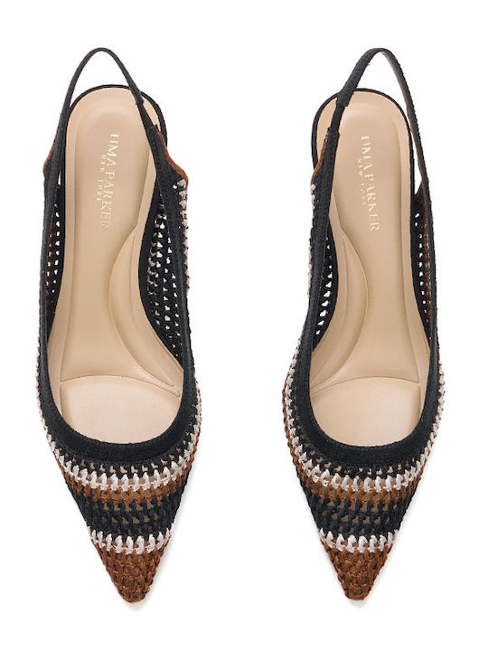 Heels with Strap & Mid Heel Black