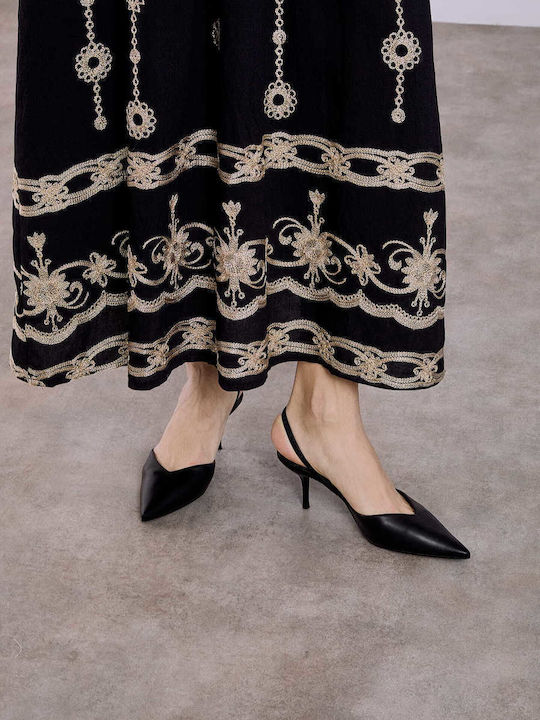 Celestino Γόβες Slingback Δερματίνης Μαύρο