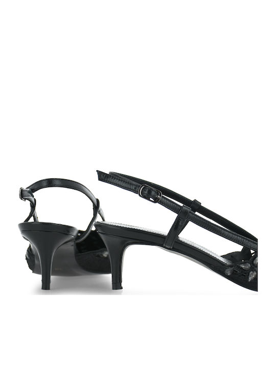 Leather Heels With Medium Black Heel