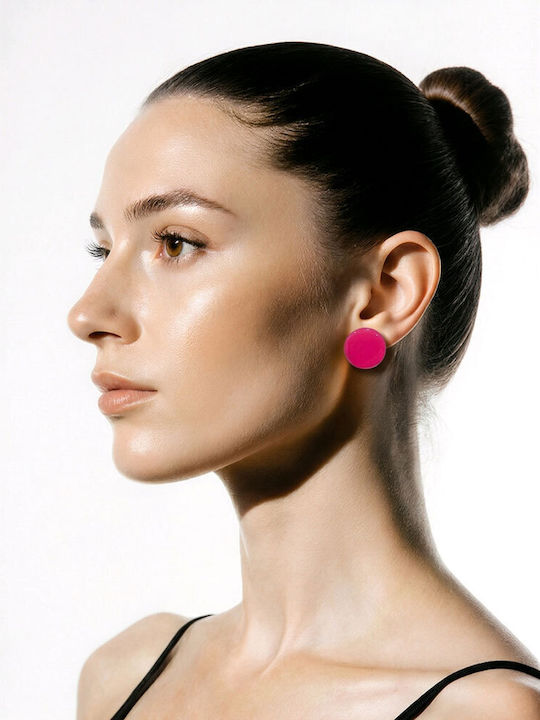 Touch Earrings Made Of Steel Fuchsia
