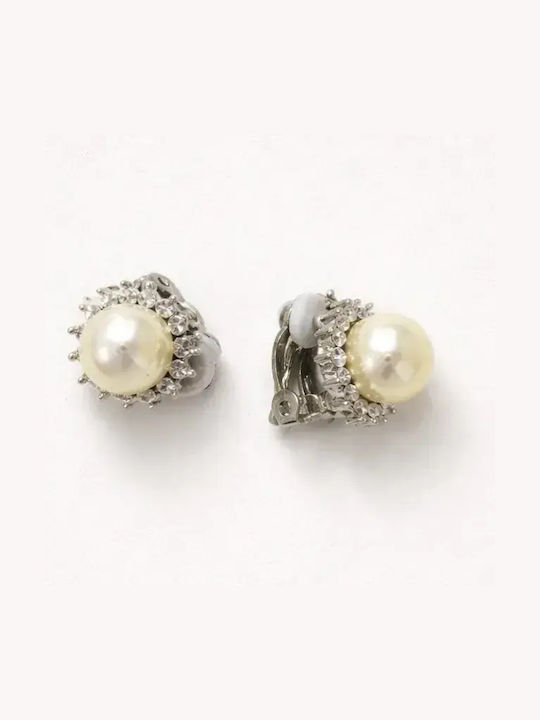 Bode Earrings with Clip with Stones & Pearls