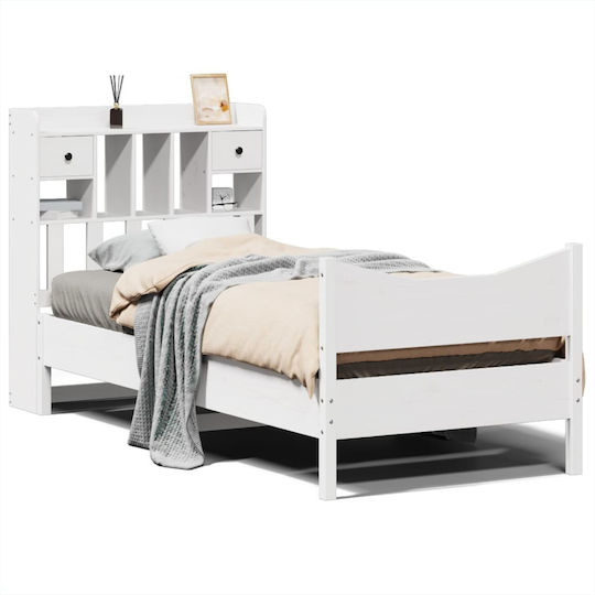 Pat Single Pentru Saltea 75x190cm Alb