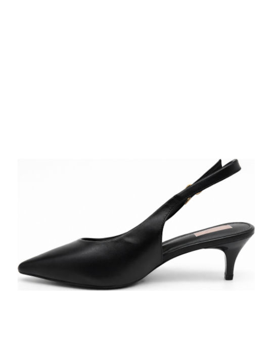 Heels with Strap & Thin Medium Heel Black SV-VB69301-26HH-MAVRO