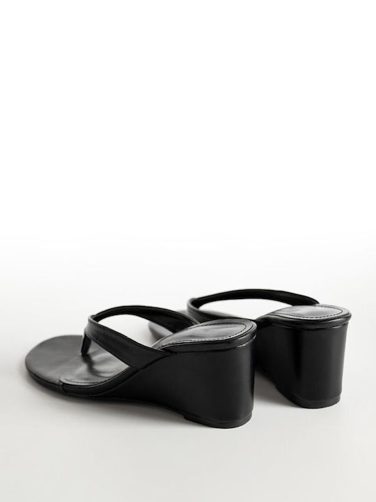 Mules Platformă Cu Toc Separabil Dama 7091 Negru Piele Sintetică