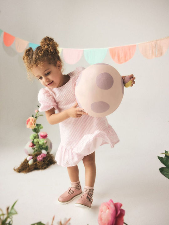 Girls Dress Striped Pink