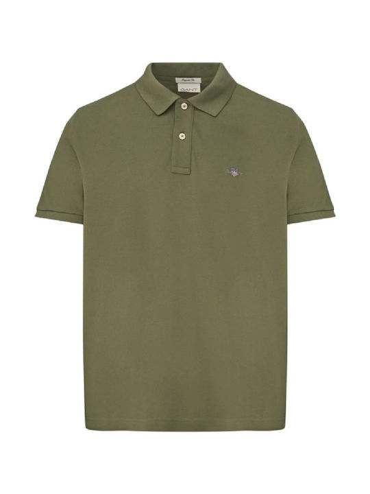 Polo Herrenbluse Kurzarm Khaki