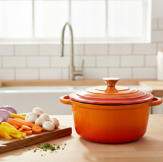 Hage Dq26 Deep Cast Iron Pot 5lt 26cm Hage Dq26 Deep Cast Iron Pot 5lt 26cm