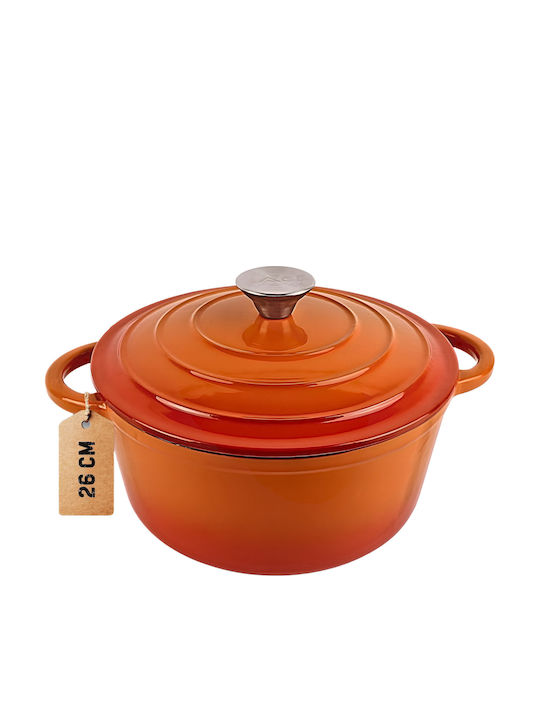 Hage Dq26 Deep Cast Iron Pot 5lt 26cm