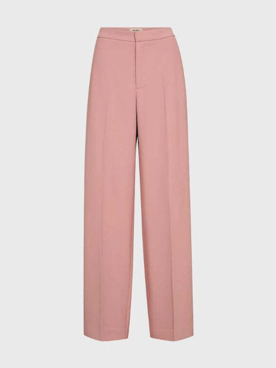 Γυναικείο Ψηλόμεσο Υφασμάτινο Παντελόνι Pink