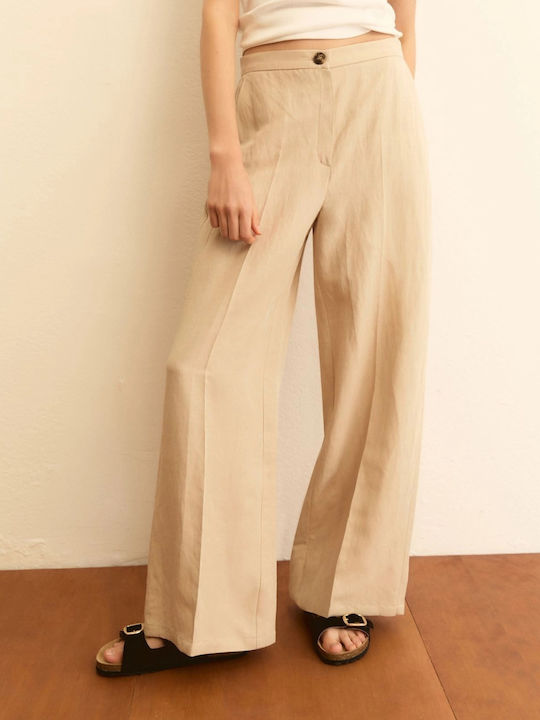 Women's Linen Trousers Beige