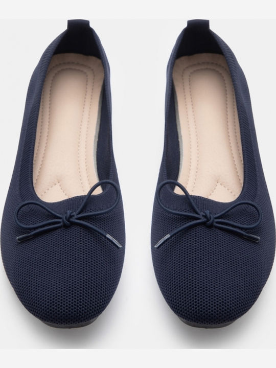 Damen Ballerinas Spitz zulaufend in Marineblau Farbe