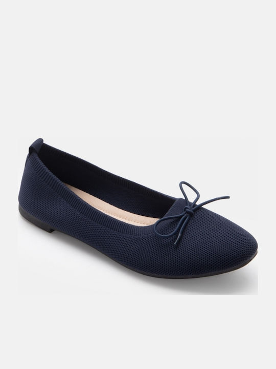 Damen Ballerinas Spitz zulaufend in Marineblau Farbe