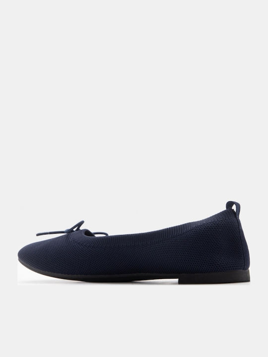 Damen Ballerinas Spitz zulaufend in Marineblau Farbe