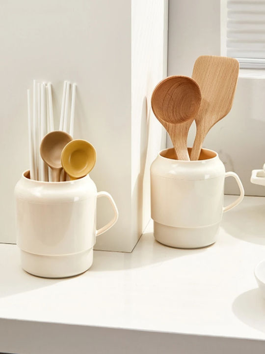 Beige Cutlery Drainer 13.5x11x14cm