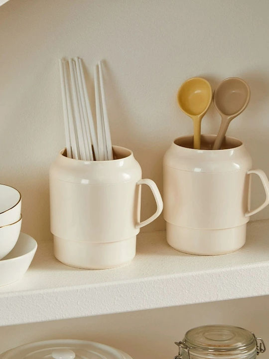 Beige Cutlery Drainer 13.5x11x14cm