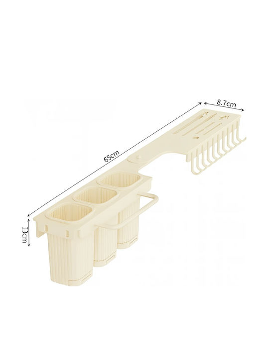 Geschirrabtropfer & Abtropfgitter Abtropfgestell für Besteck Metallisch Beige 67x9x12cm