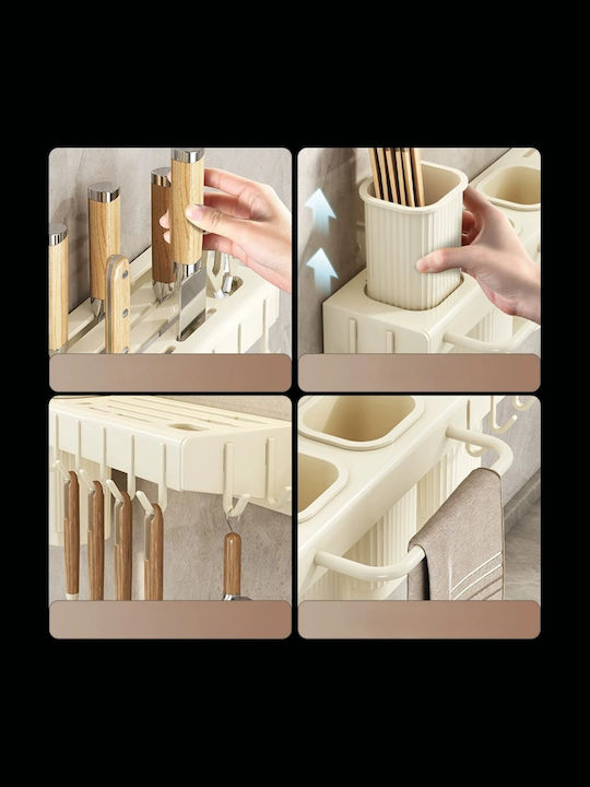 Geschirrabtropfer & Abtropfgitter Abtropfgestell für Besteck Metallisch Beige 67x9x12cm