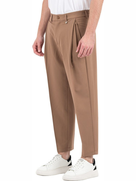 Elastic Men'S Trousers in Loose Fit Cinnamon