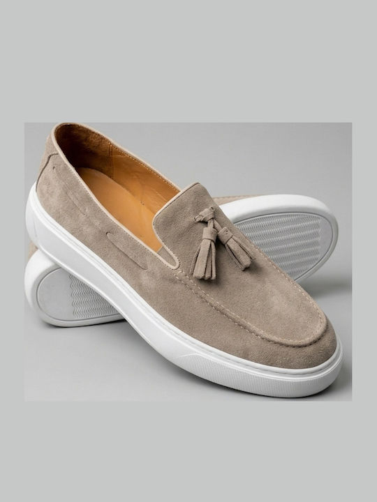 Suede Ανδρικά Loafers σε Λευκό Χρώμα
