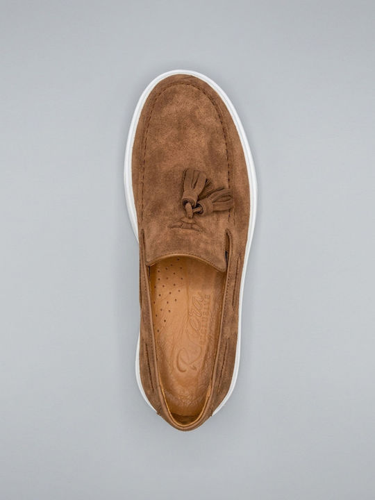 Suede Ανδρικά Loafers σε Καφέ Χρώμα