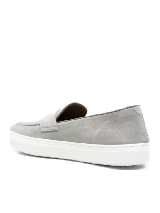 Δερμάτινα Ανδρικά Loafers σε Γκρι Χρώμα