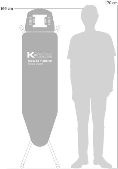 Rolser Σιδερώστρα για Σίδερο Ατμού Σπαστή 120x38x94cm