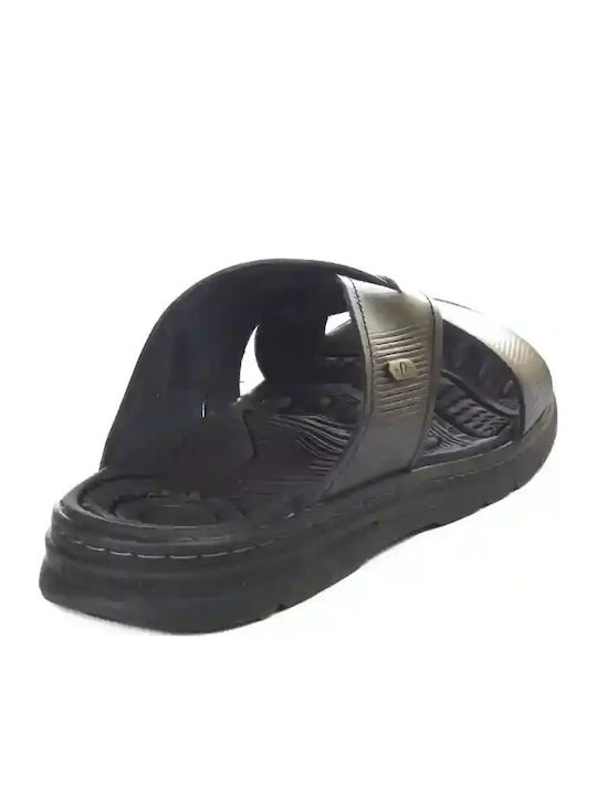 Leather Men's Sandals in Black Color