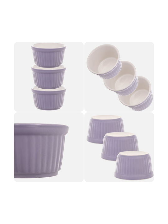 Kadax Round Heat-Resistant Cookware for Souffle Ceramic 9x9cm 3Pieces