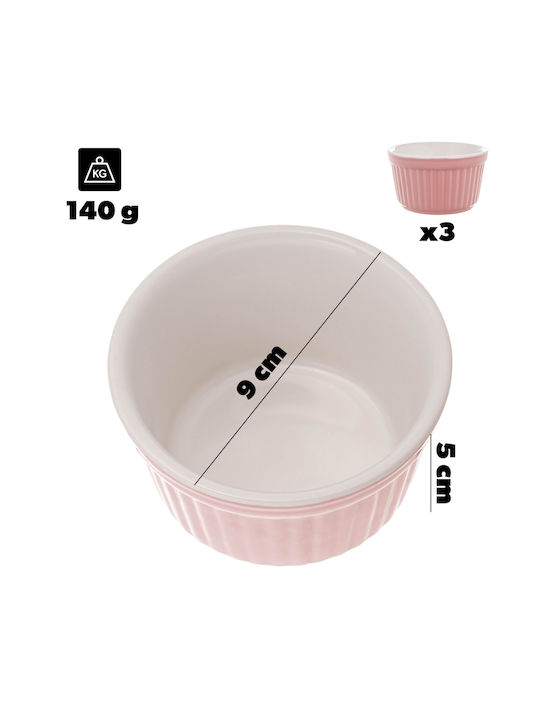 Kadax Rundes Hitzebeständiges Kochgeschirr für Soufflé Keramik 9x9cm 3 Stück