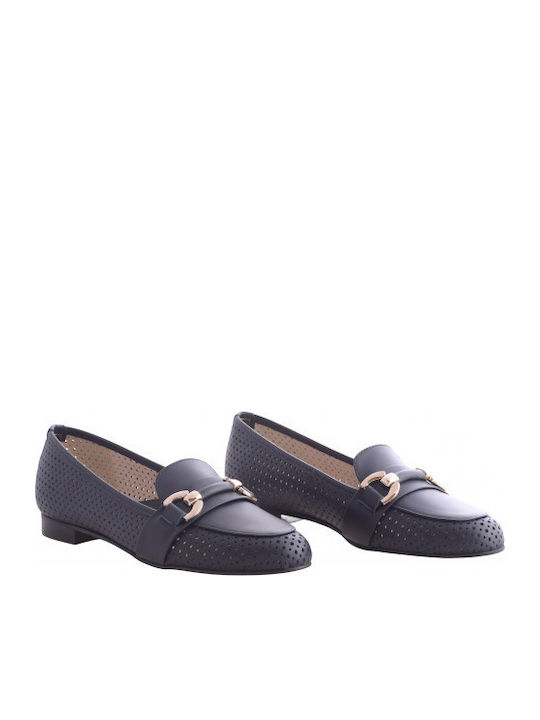 Leather Women's Moccasins in Blue Colour